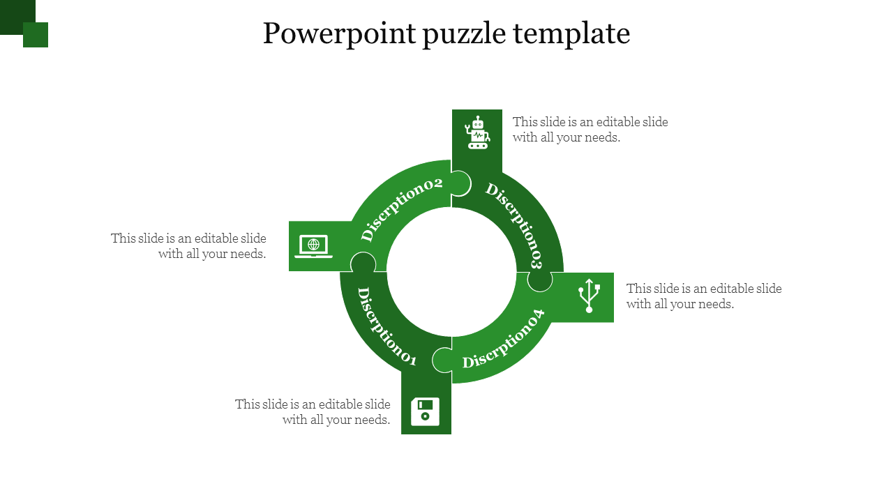 Free - Innovative PowerPoint Puzzle Template For Presentation